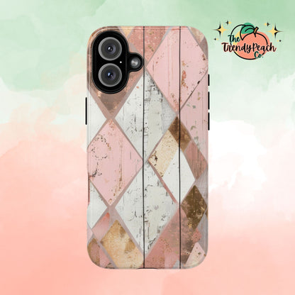 Rustic Gold And Pink Dual Layer Phone Case