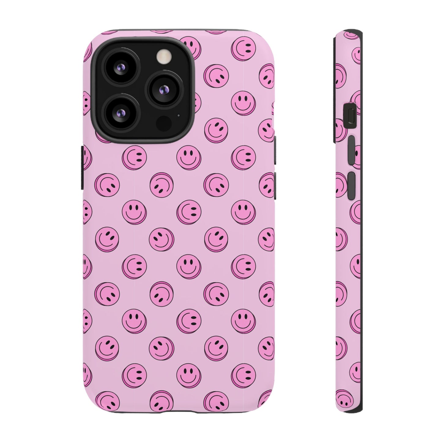 Pink Smiley Face Dual Layer Phone Case