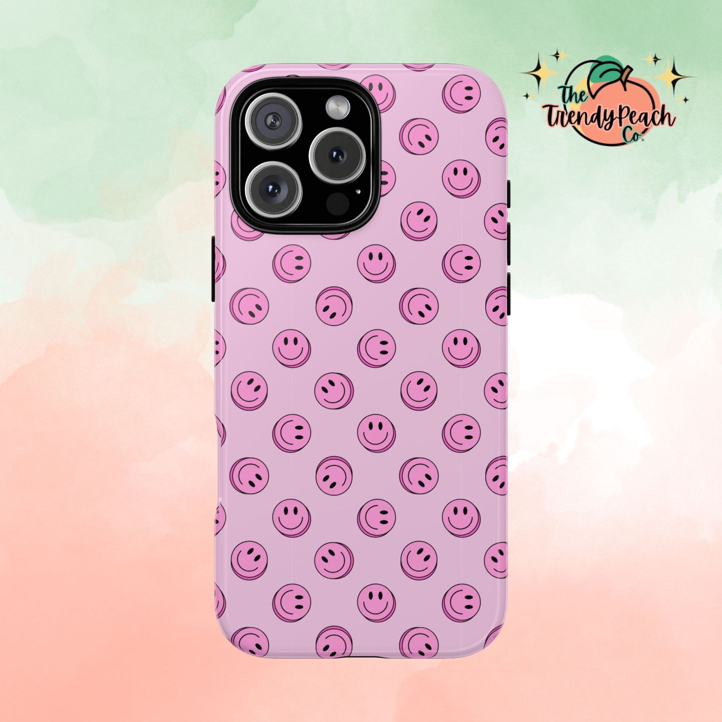 Pink Smiley Face Dual Layer Phone Case