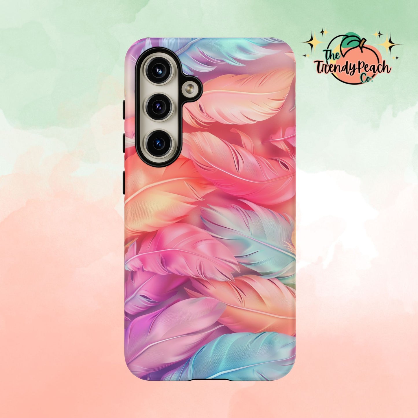 Rainbow Feather Dual Layer Phone Case