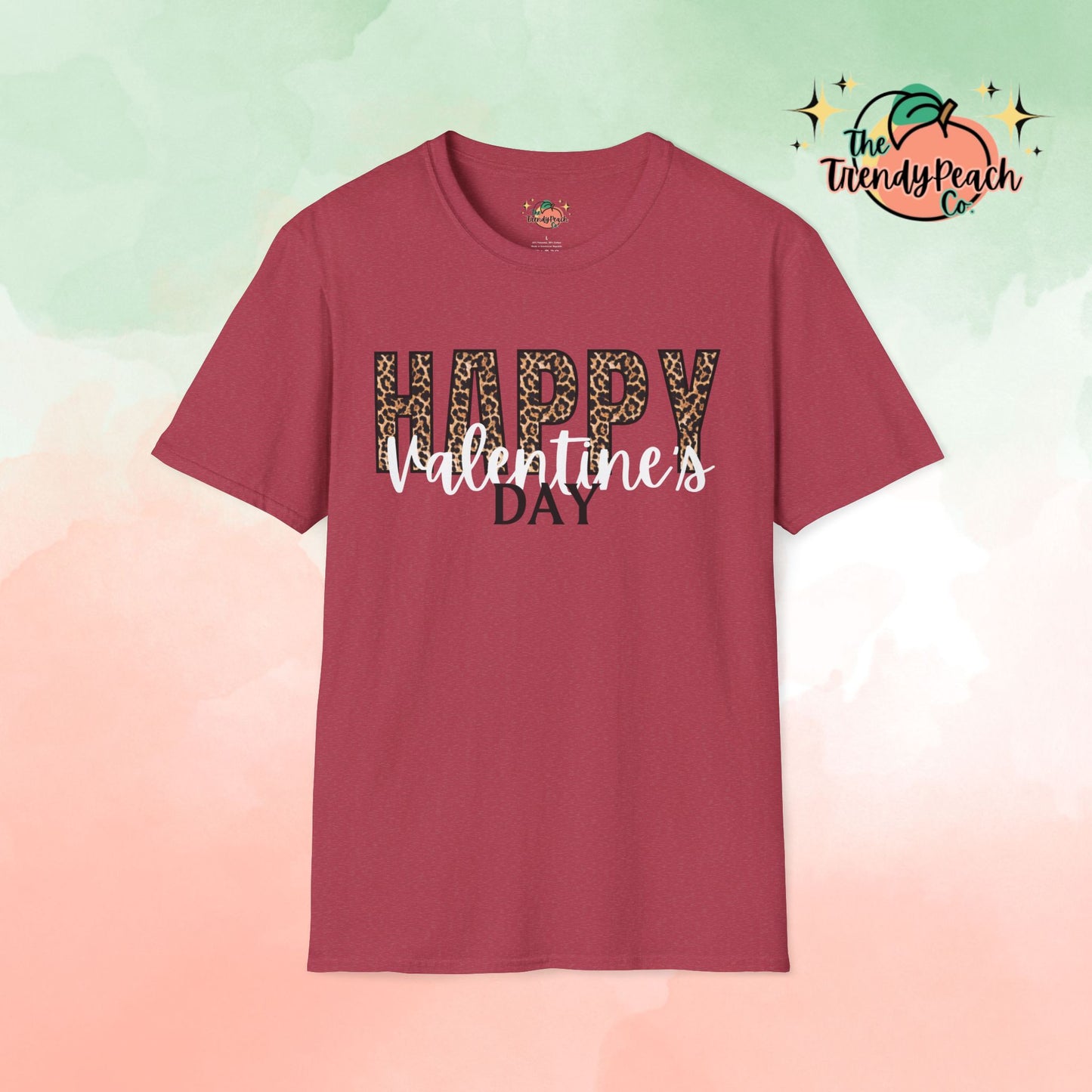 Leopard Happy Valentines Day Graphic Tee