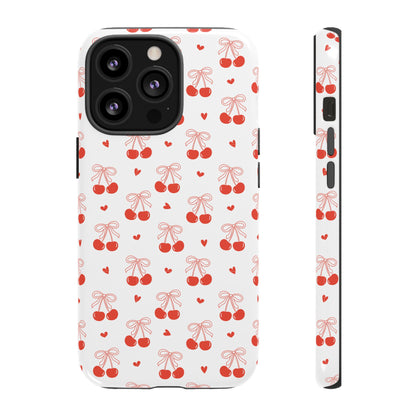 Cherry Bow & Hearts Dual Layer Phone Case