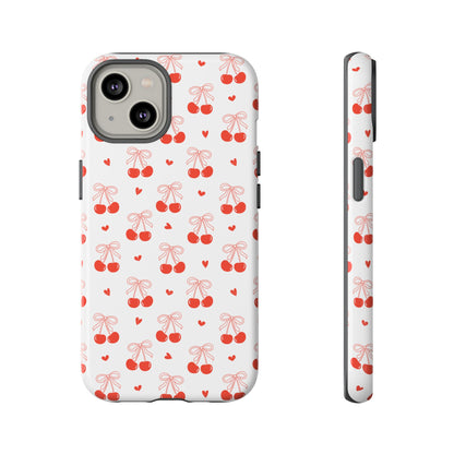 Cherry Bow & Hearts Dual Layer Phone Case