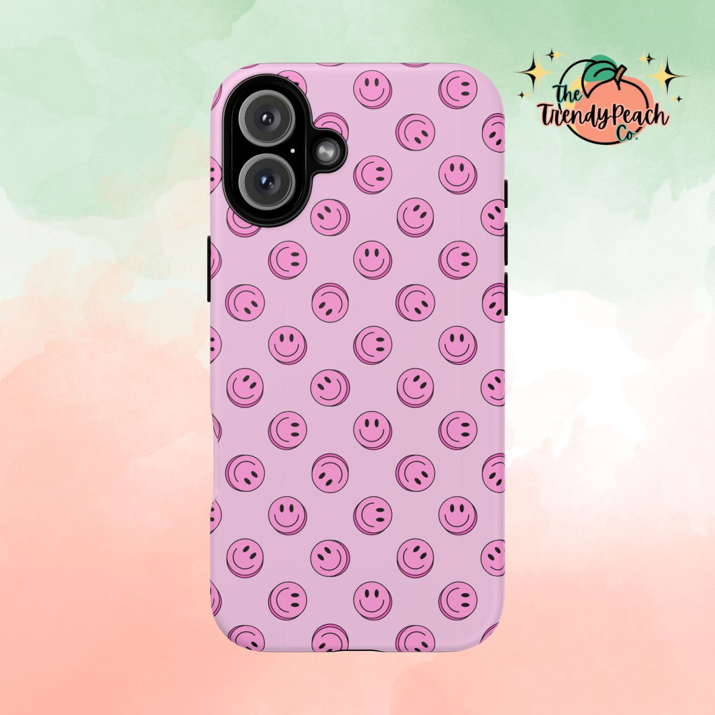 Pink Smiley Face Dual Layer Phone Case