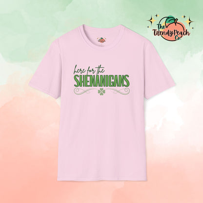 Here For The Shenanigans St. Patrick's Day Graphic Tee