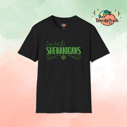 Here For The Shenanigans St. Patrick's Day Graphic Tee