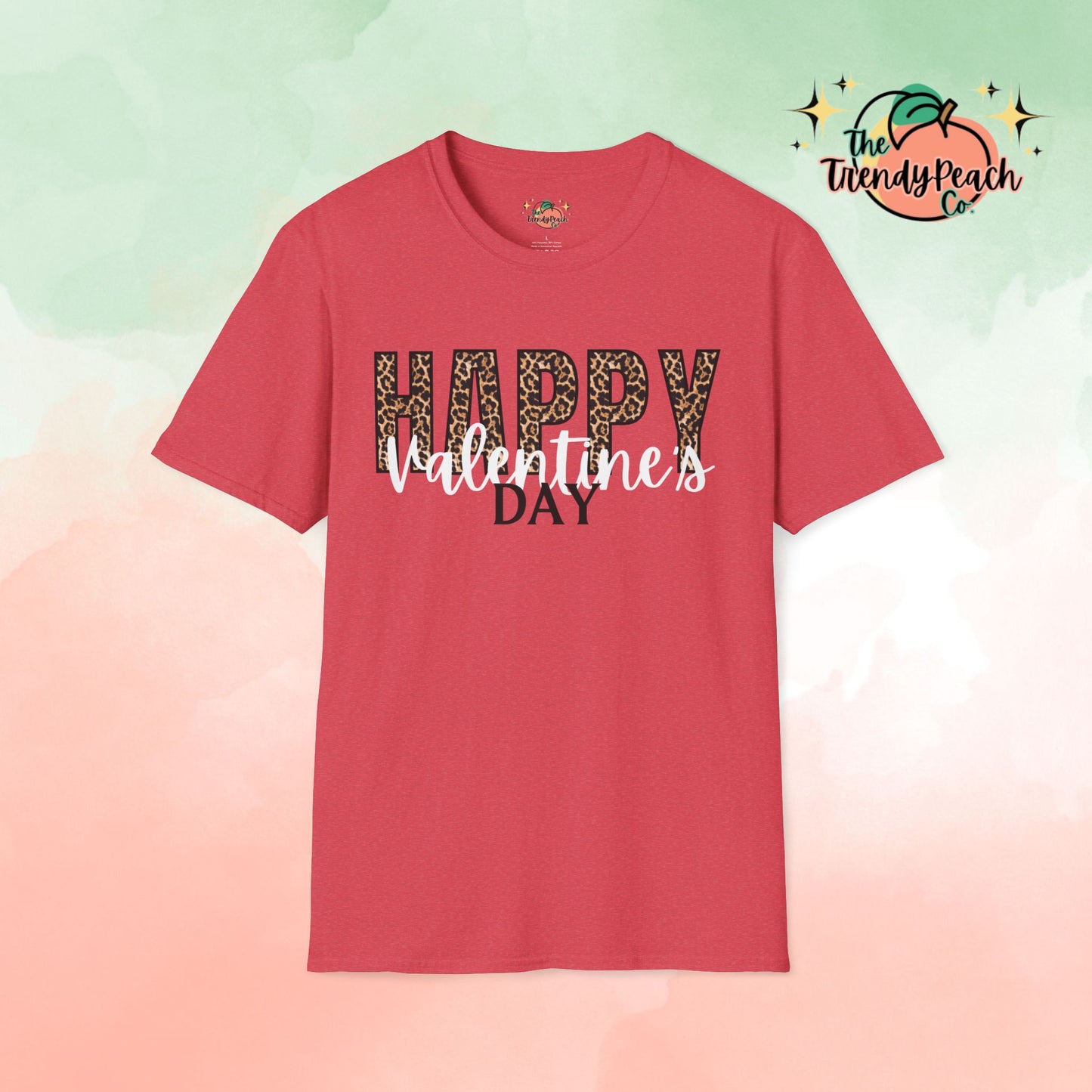 Leopard Happy Valentines Day Graphic Tee