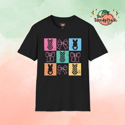 Retro Block Bows And Bunnies Easter Graphic Tee