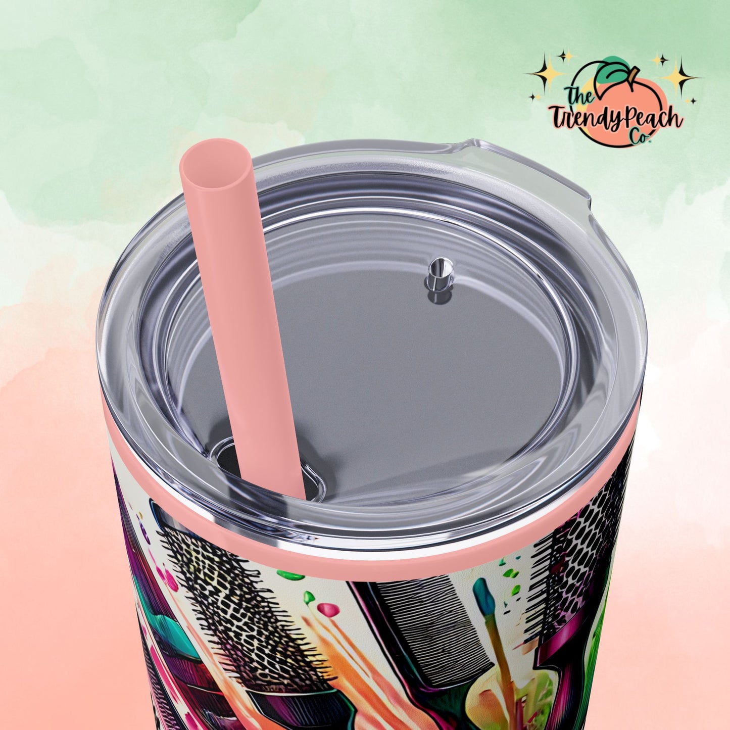 Rainbow Hairstylist Themed 20z Tumbler with Straw