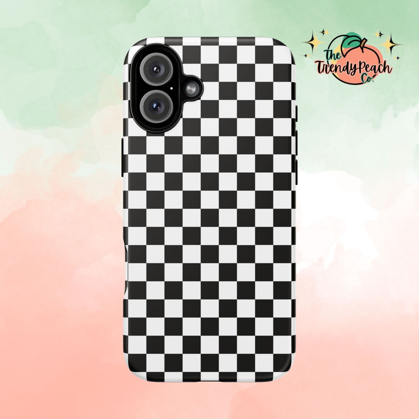 Black & White Checkered Dual Layer Phone Case