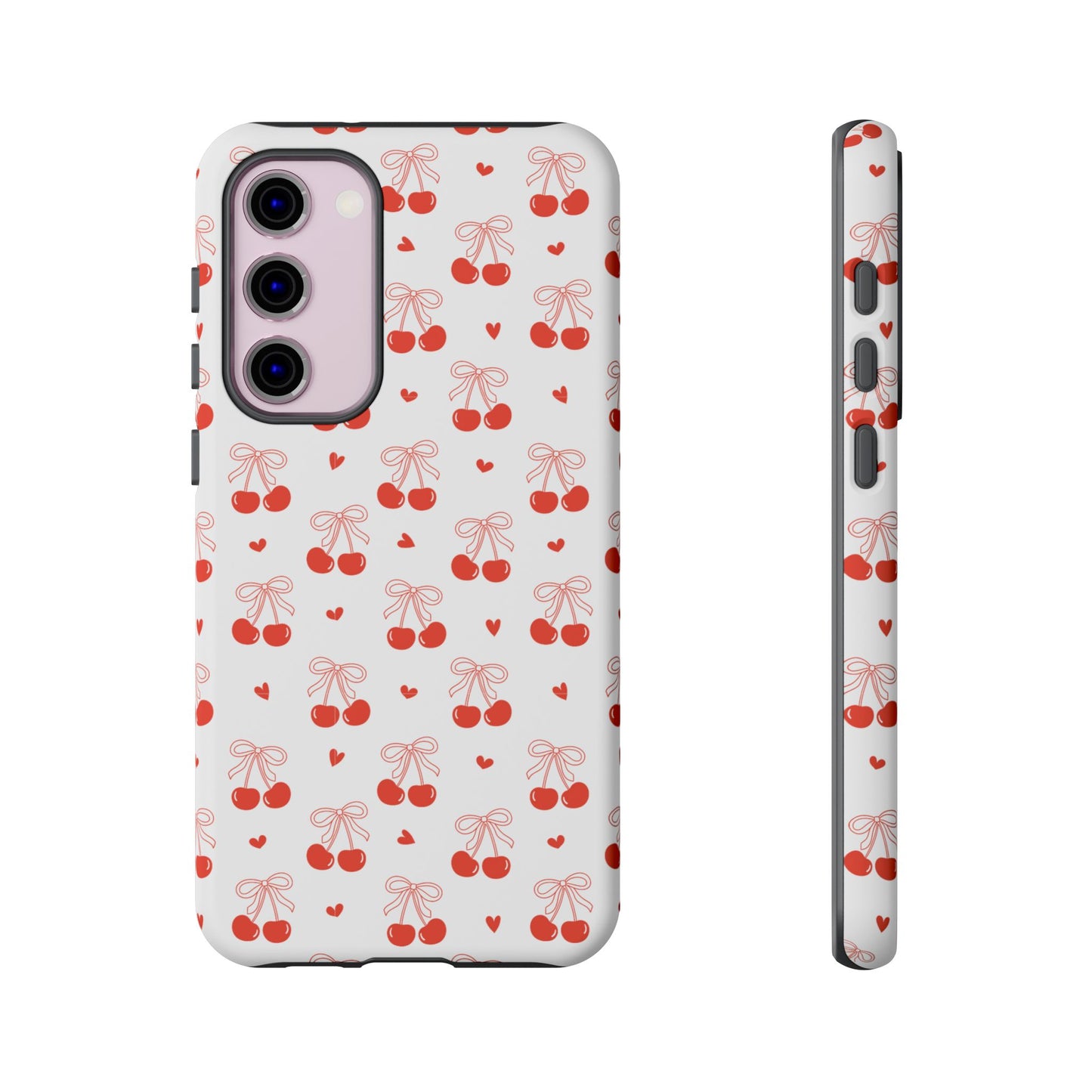 Cherry Bow & Hearts Dual Layer Phone Case