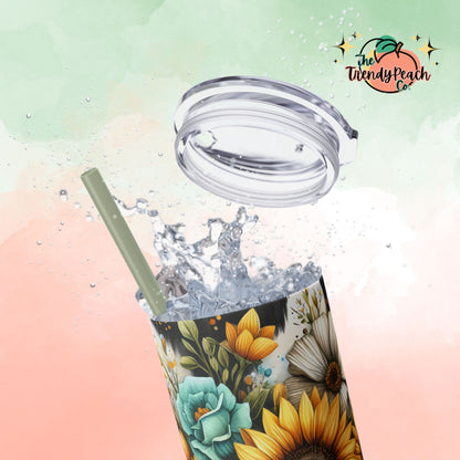 Cow Print Sunflower Mama 20z Tumbler with Straw