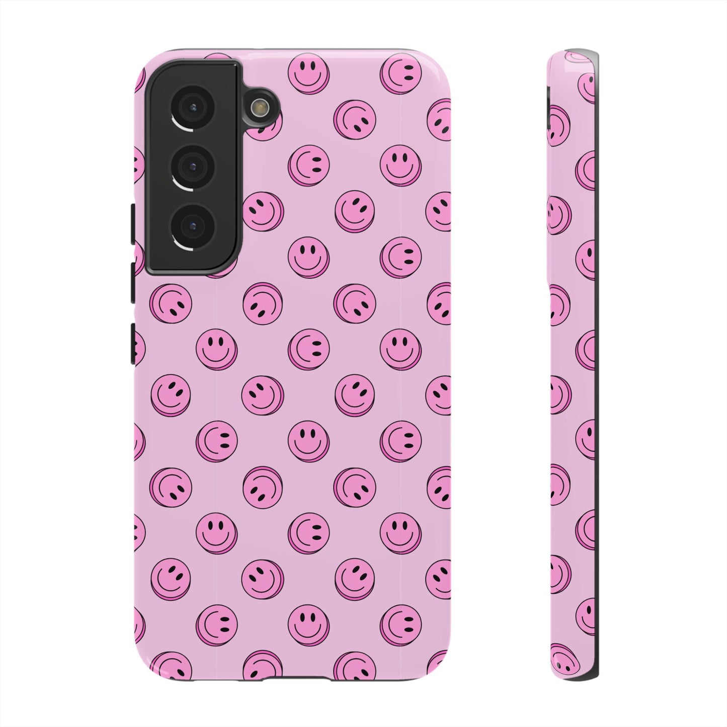 Pink Smiley Face Dual Layer Phone Case