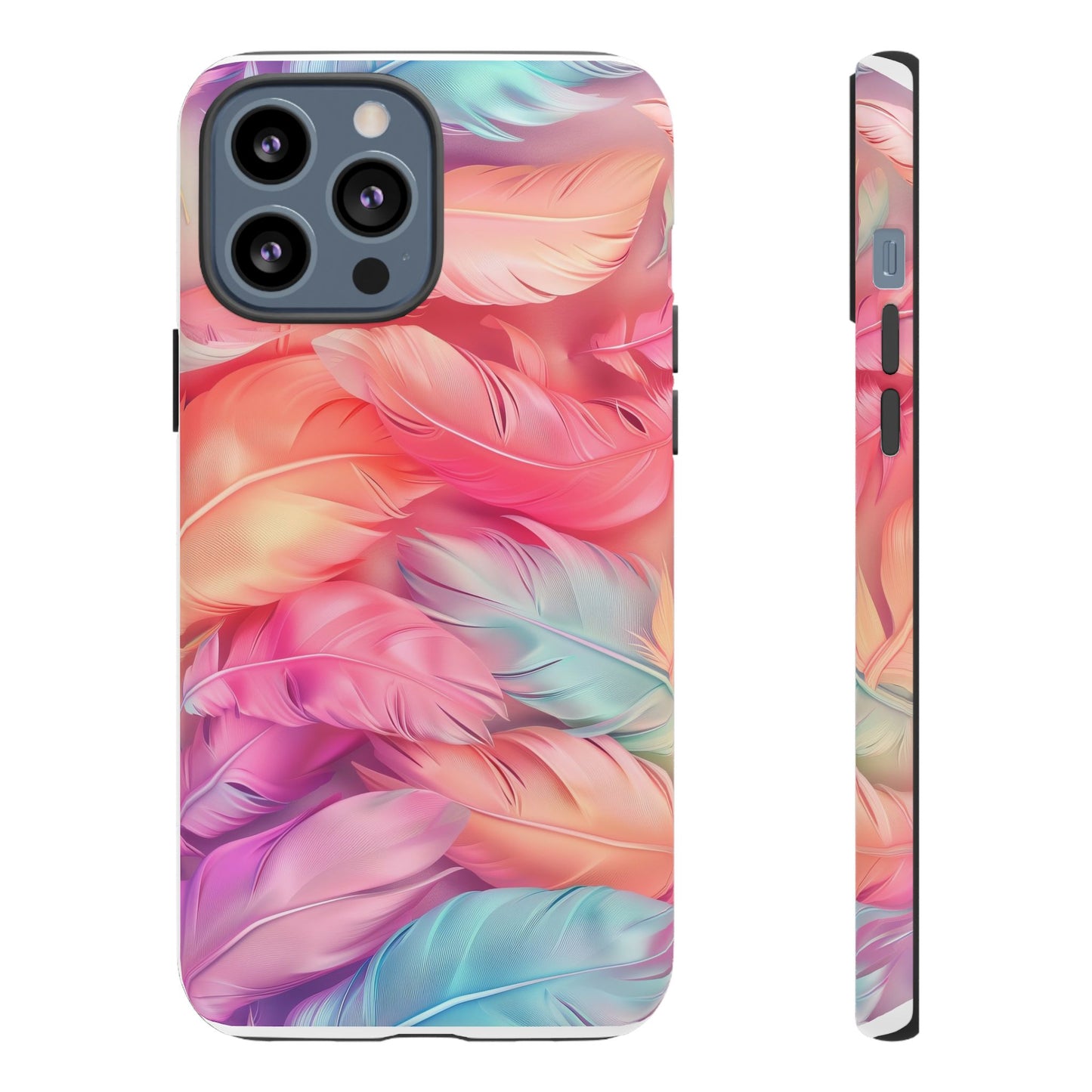 Rainbow Feather Dual Layer Phone Case