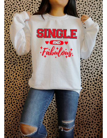 Red Single & Fabulous Graphic Crewneck Sweatshirt