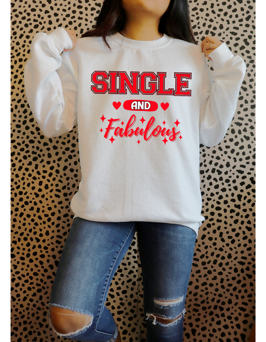 Red Single & Fabulous Graphic Crewneck Sweatshirt