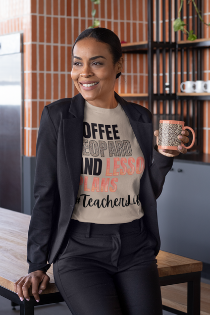 Coffee Leopard & Lesson Plans Graphic Tee