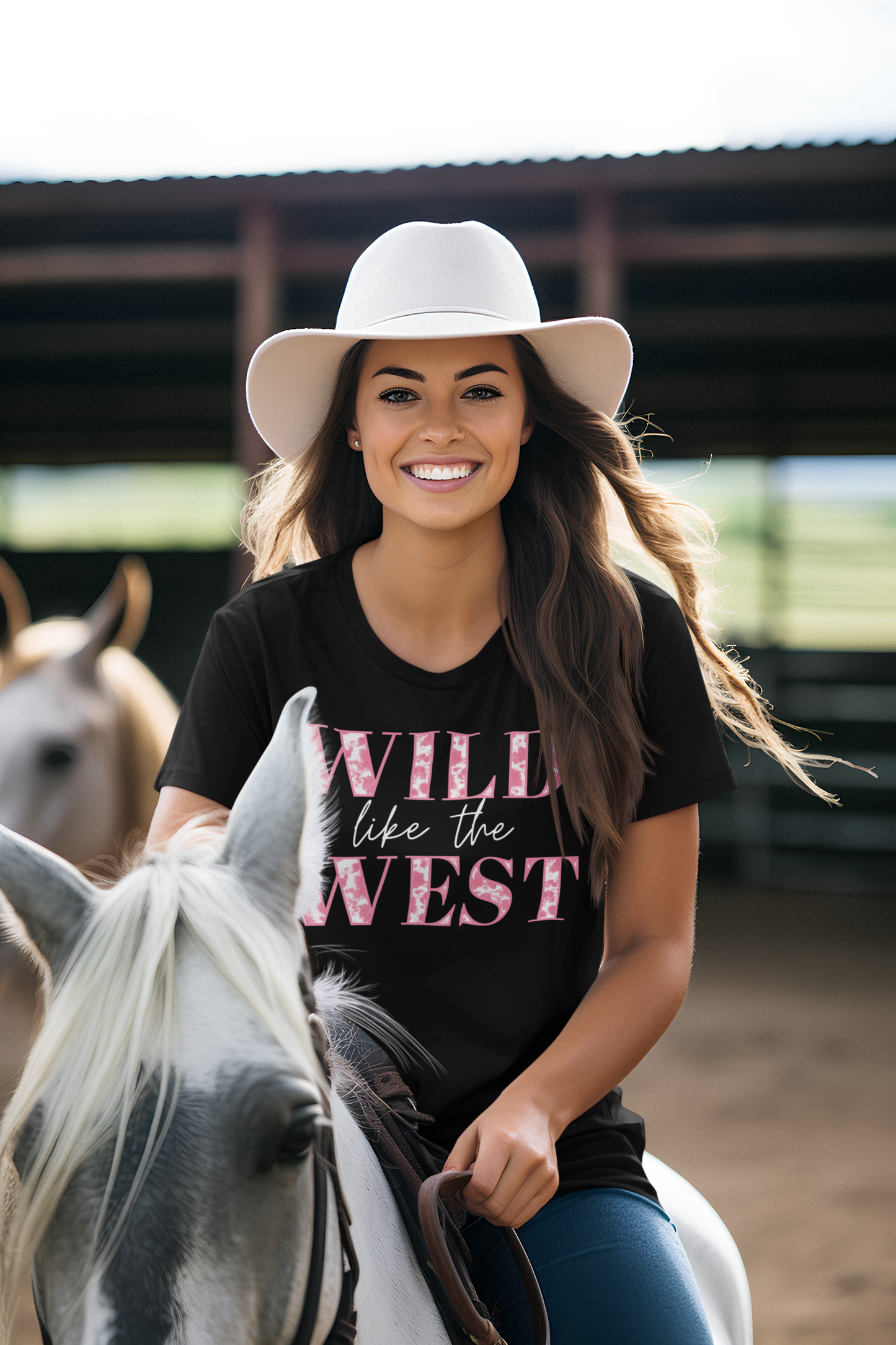 Wild Like The West Cow Print Graphic Tee