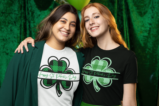 Happy St. Patrick's Day Plaid Shamrock Graphic Tee