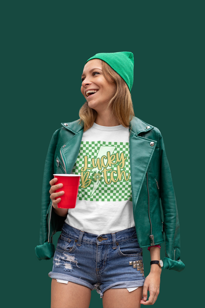 Checkered Lucky B*tch St. Patrick's Day Graphic Tee