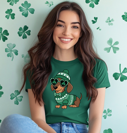 Lucky Dachshund St. Patrick's Day Graphic Tee