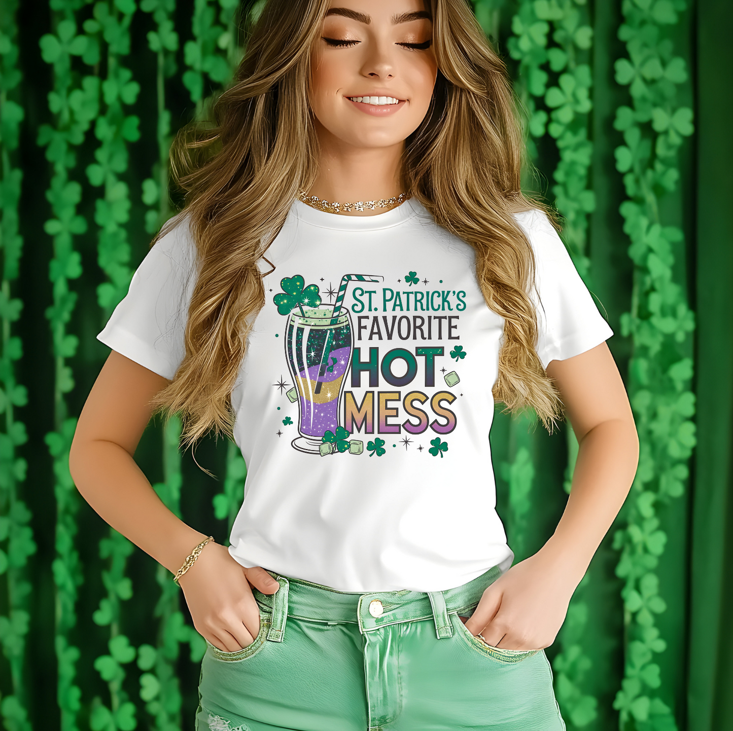 St. Patrick's Favorite Hot Mess St. Patrick's Day Graphic Tee