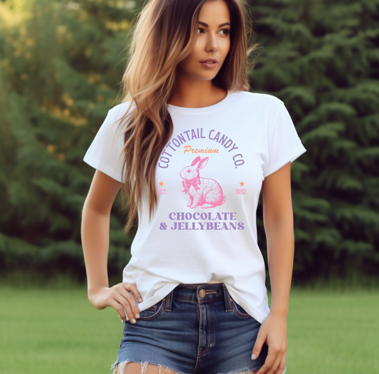 Cottontail Candy Co. Chocolates & Jellybeans Easter Graphic Tee