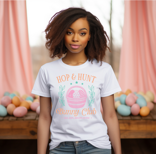 Hop & Hunt Bunny Club Easter Graphic Tee