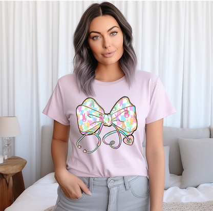 Nurse Peeps Bow- Themed Easter Graphic Tee