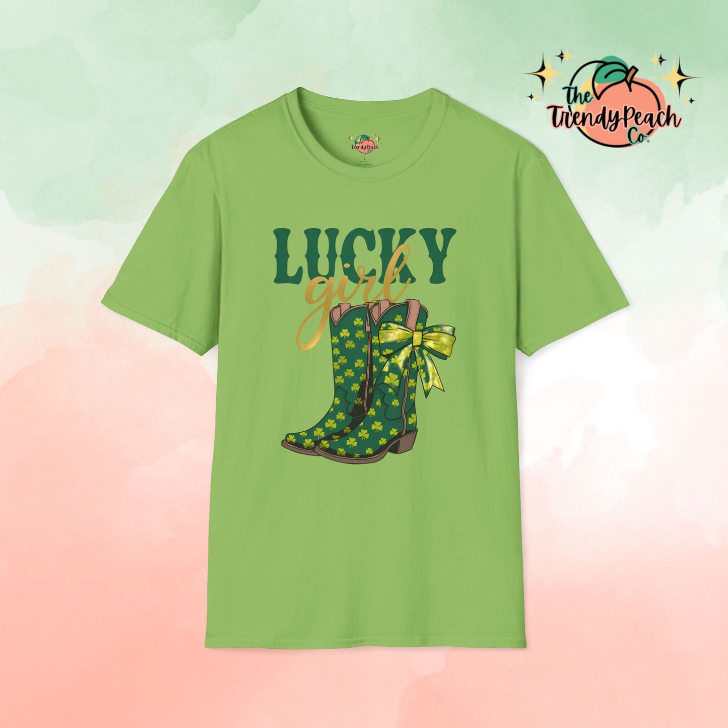 Lucky Girl Shamrock Boots St. Patrick's Day Graphic Tee