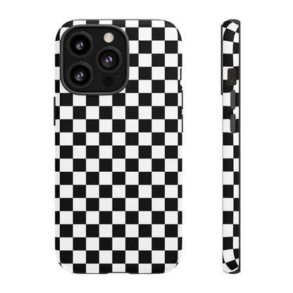 Black & White Checkered Dual Layer Phone Case