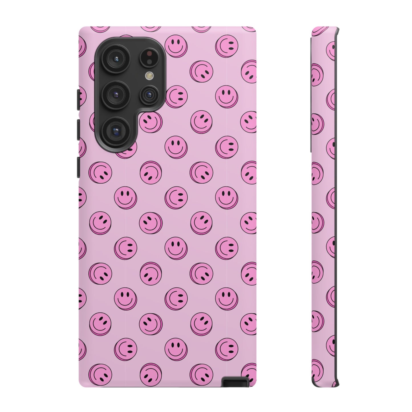 Pink Smiley Face Dual Layer Phone Case