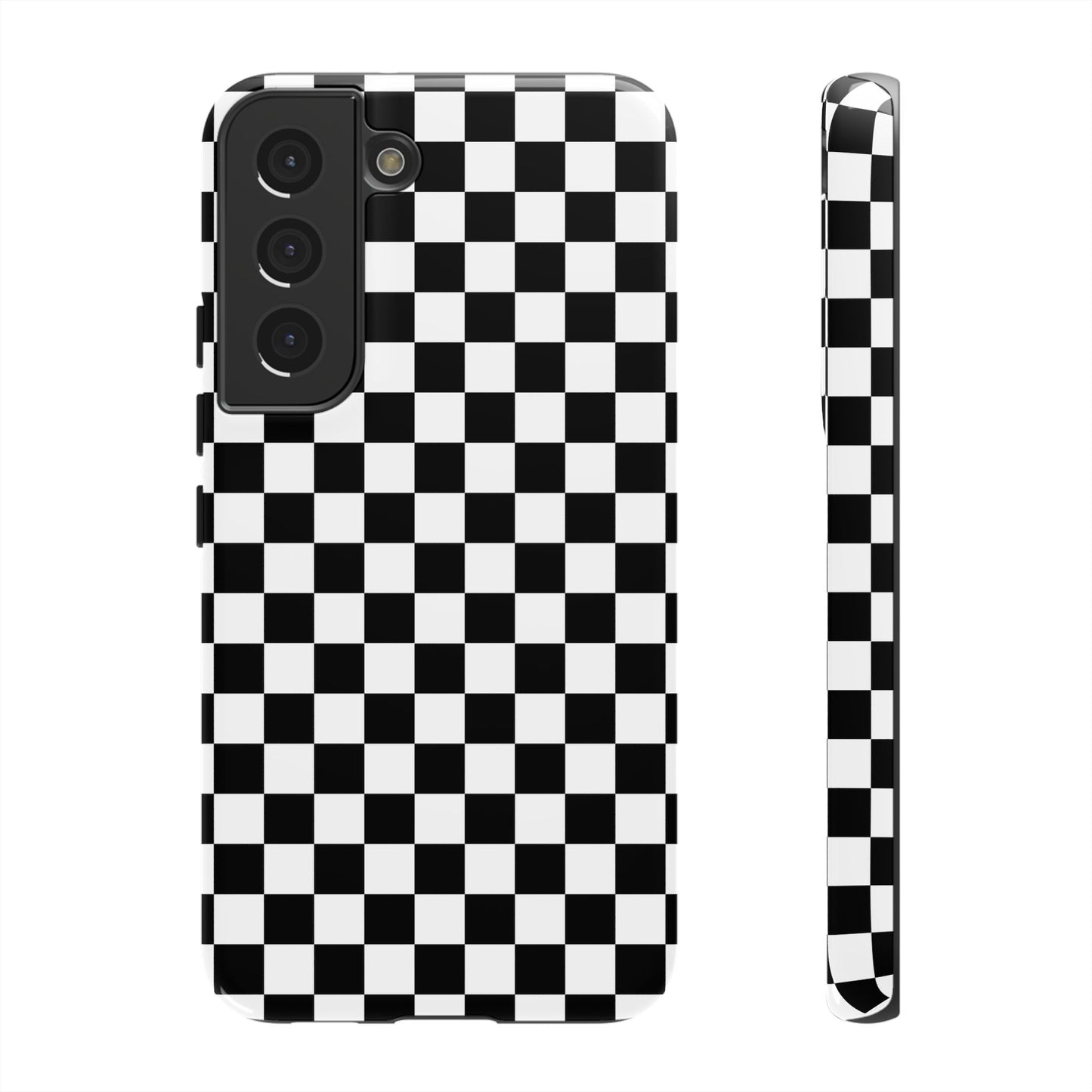 Black & White Checkered Dual Layer Phone Case