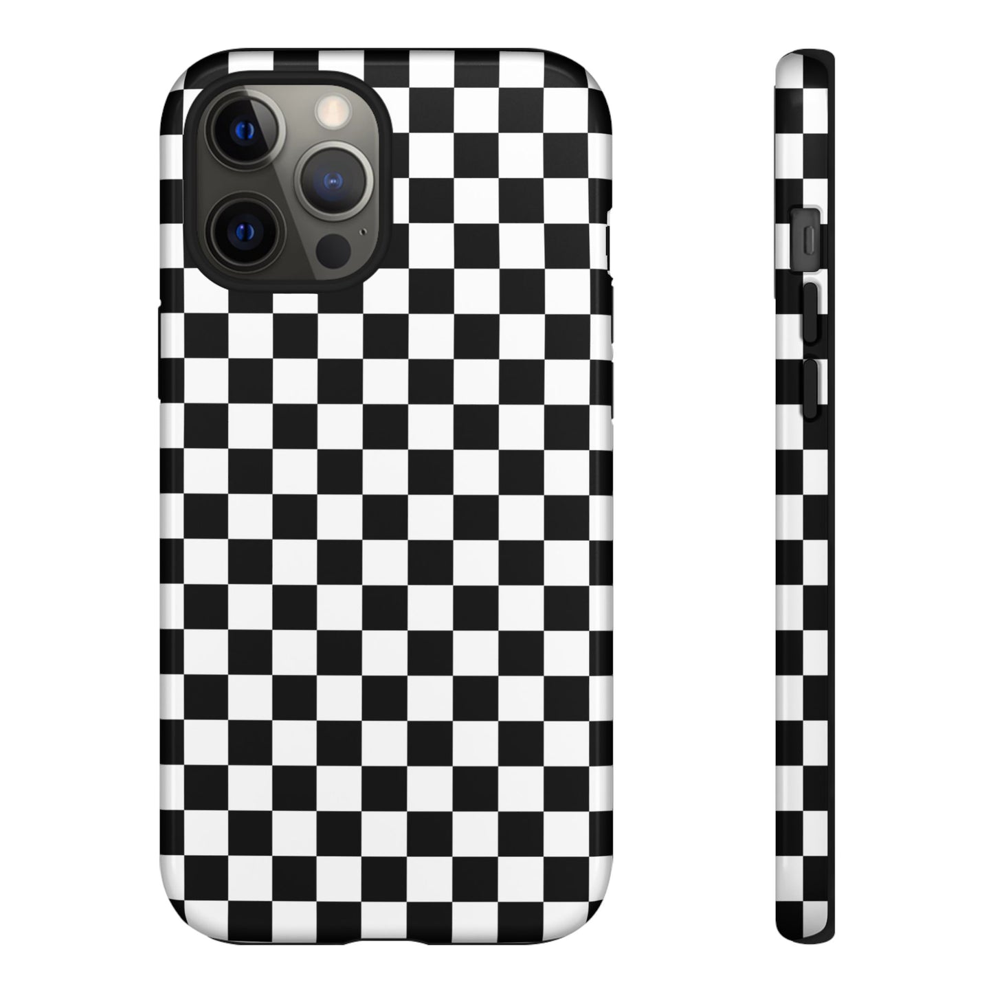 Black & White Checkered Dual Layer Phone Case