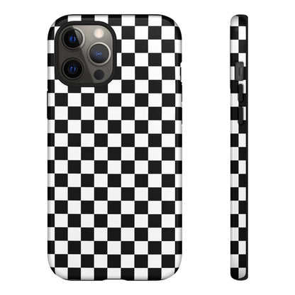 Black & White Checkered Dual Layer Phone Case