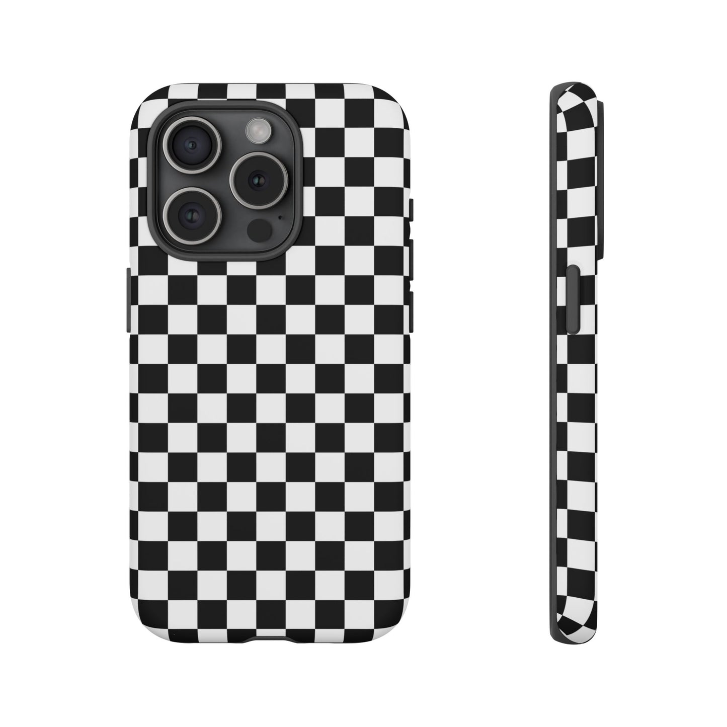 Black & White Checkered Dual Layer Phone Case