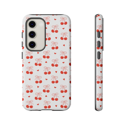 Cherry Bow & Hearts Dual Layer Phone Case