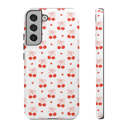 Cherry Bow & Hearts Dual Layer Phone Case