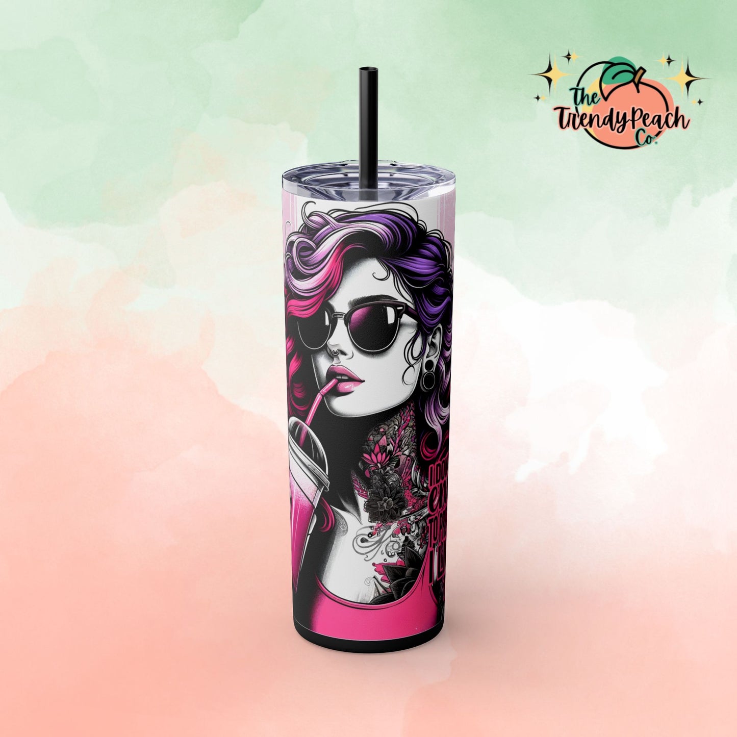 I Don't Have The Energy To Pretend I Like You Today Tattoo Woman 20z Tumbler with Straw