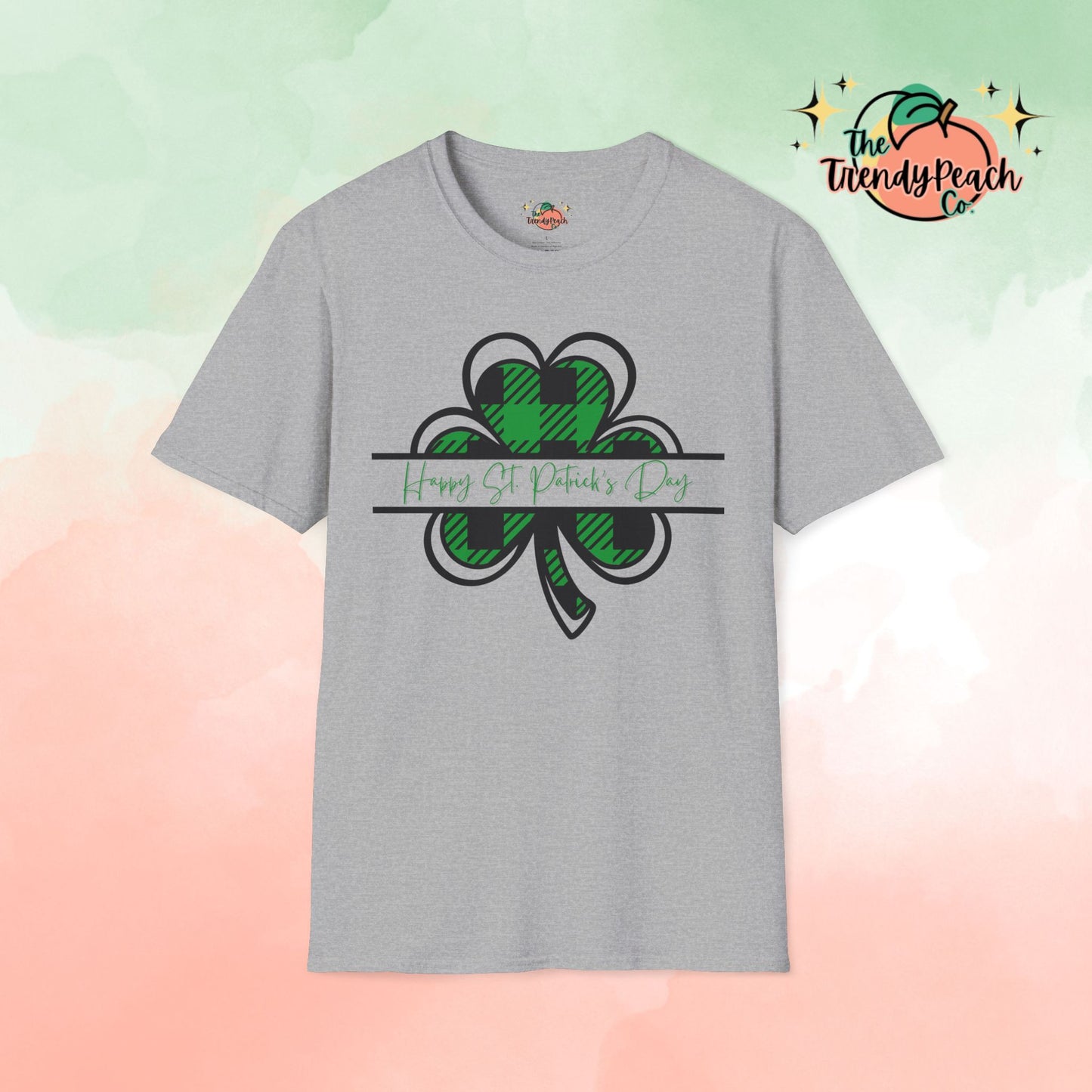 Happy St. Patrick's Day Plaid Shamrock Graphic Tee