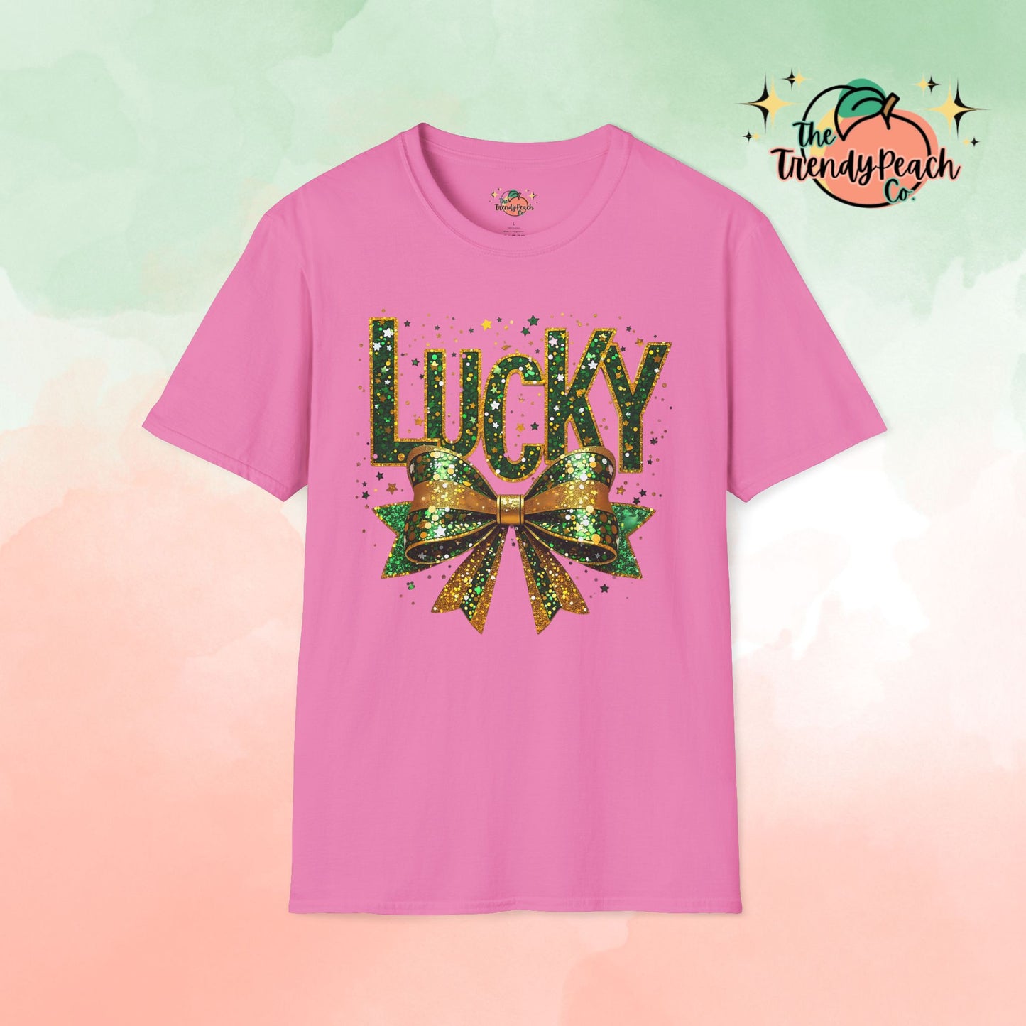 Lucky Glittery Bow St. Patrick's Day Graphic Tee