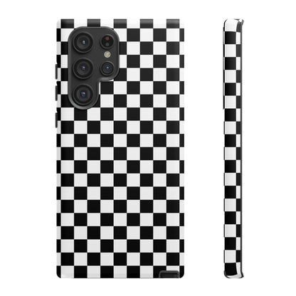 Black & White Checkered Dual Layer Phone Case