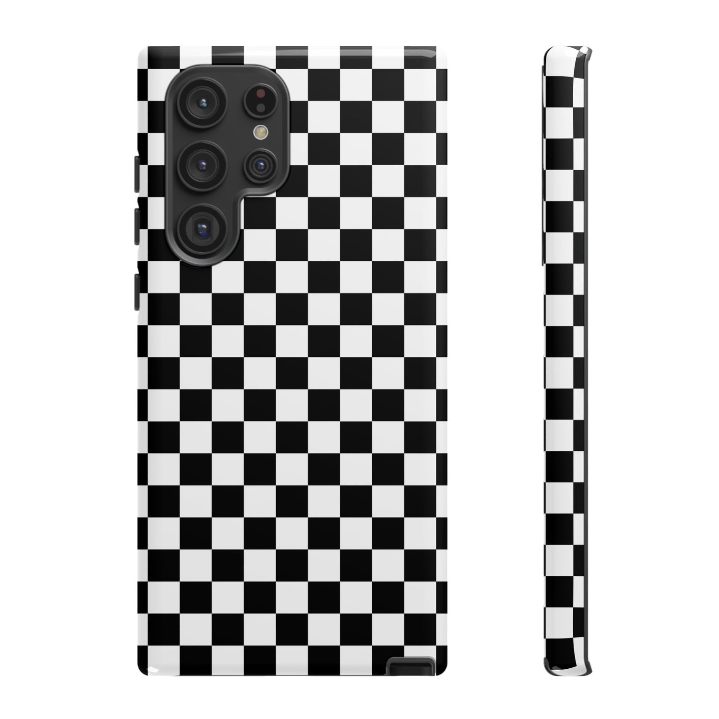 Black & White Checkered Dual Layer Phone Case