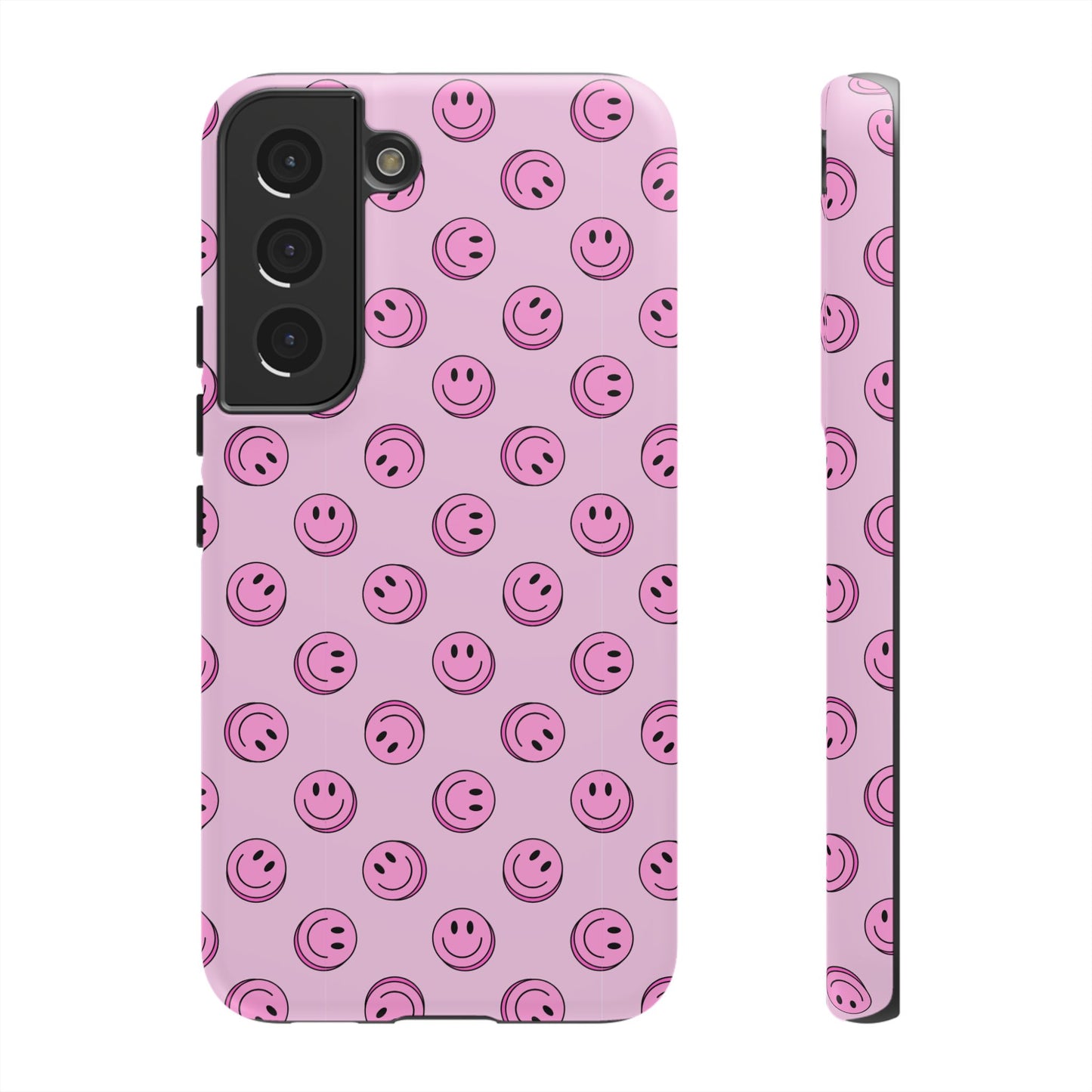 Pink Smiley Face Dual Layer Phone Case