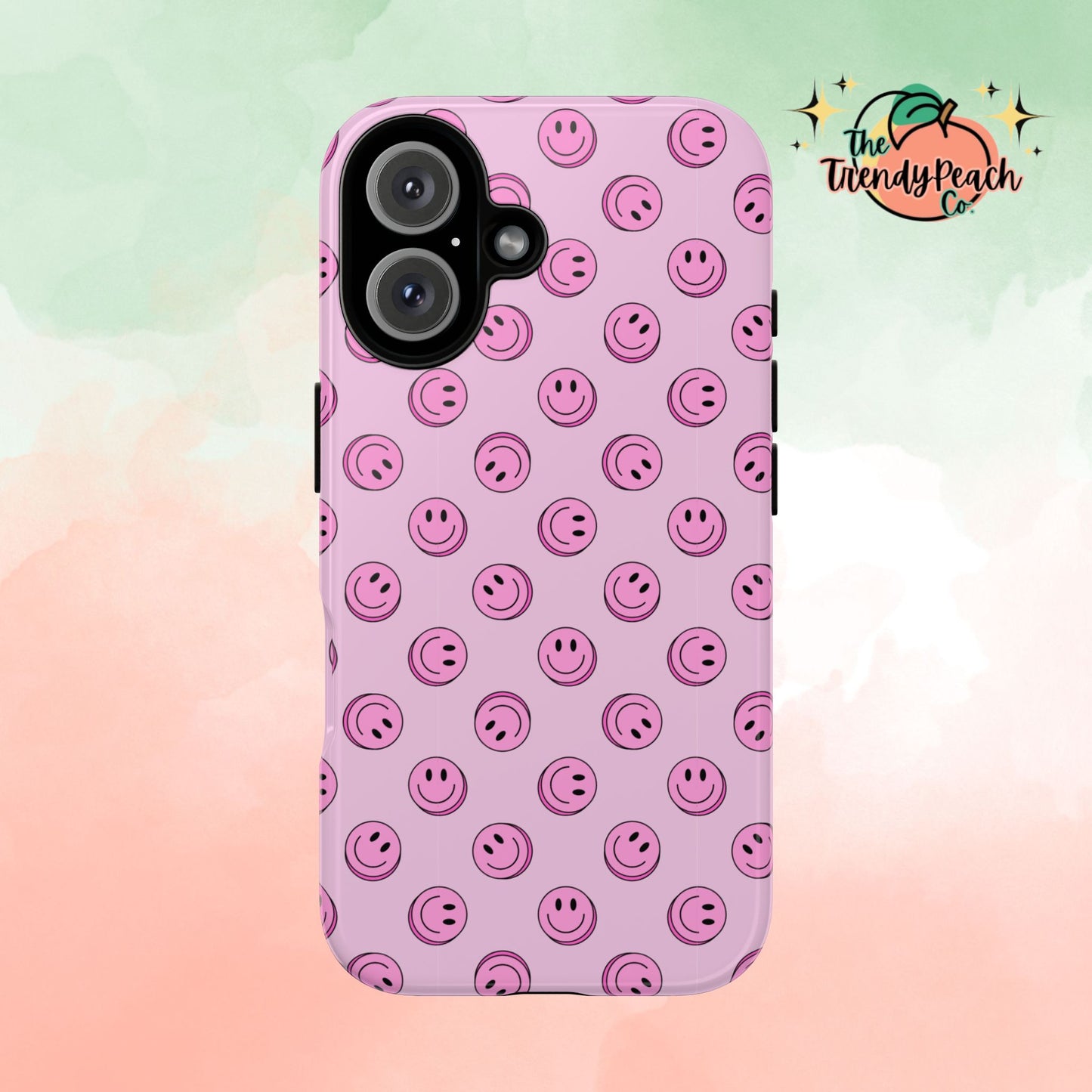 Pink Smiley Face Dual Layer Phone Case