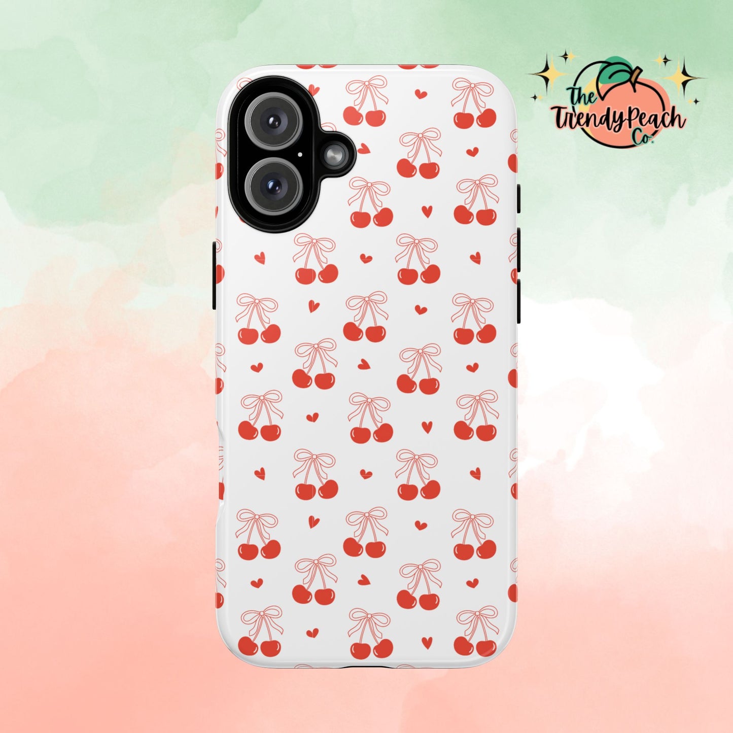 Cherry Bow & Hearts Dual Layer Phone Case