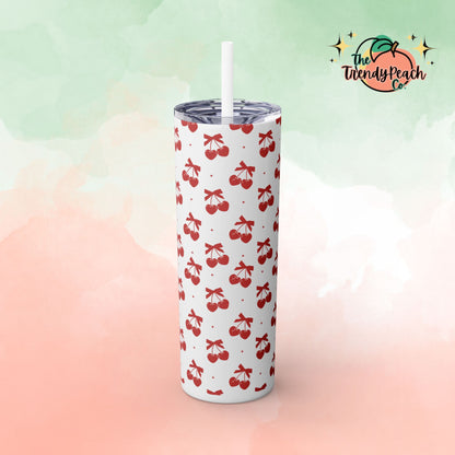 Red Cherries 20z Tumbler with Straw