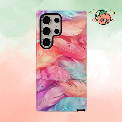 Rainbow Feather Dual Layer Phone Case