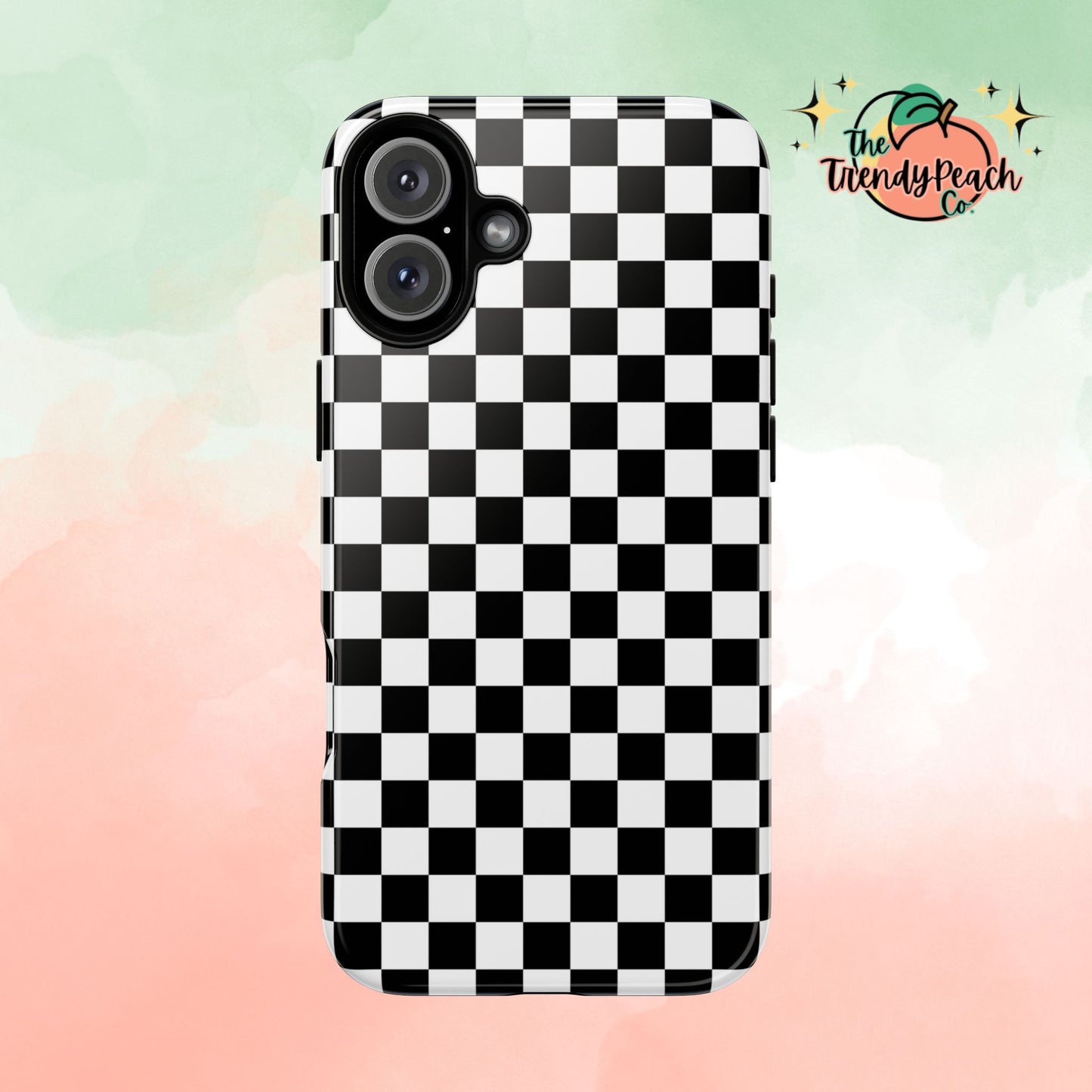 Black & White Checkered Dual Layer Phone Case