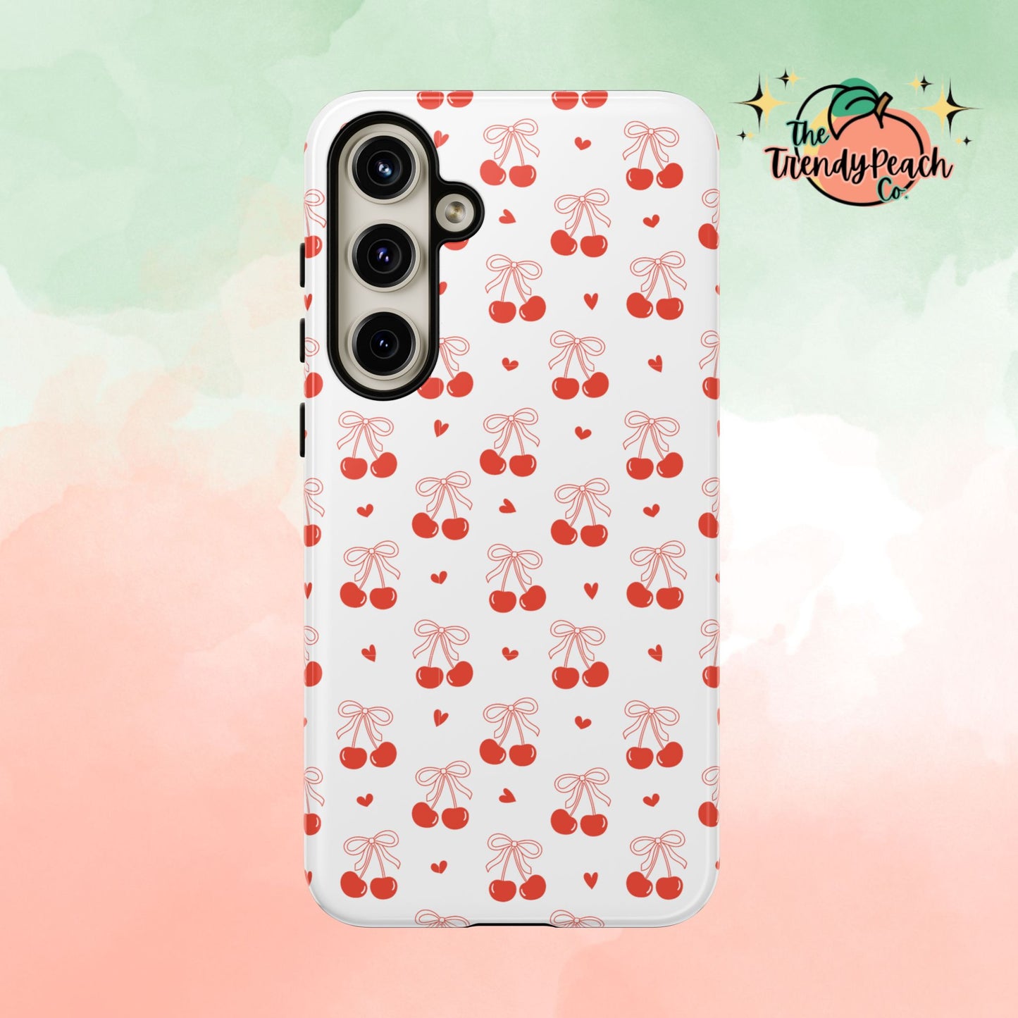 Cherry Bow & Hearts Dual Layer Phone Case